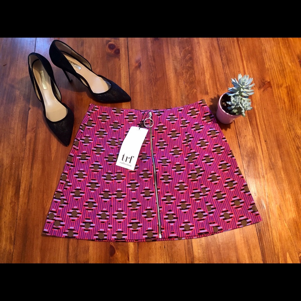 Zara Front Zip Mini Skirt
